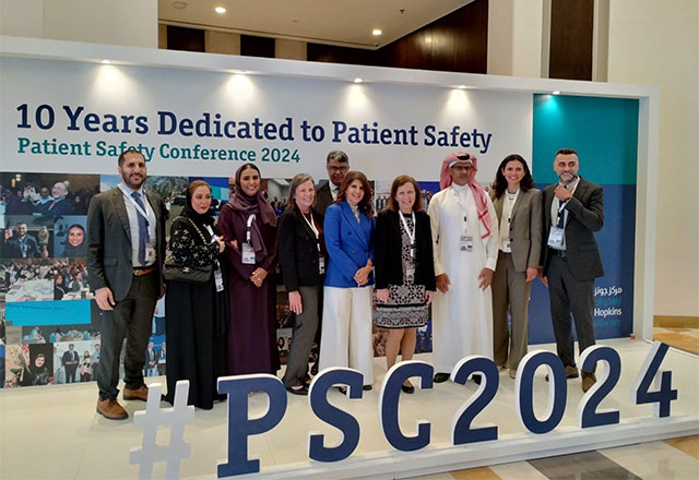 Peter Najjar, Laura Sigman, Paula Kent, and Angela Green with other conference participants at the JHAH Annual Patient Safety Conference 2024