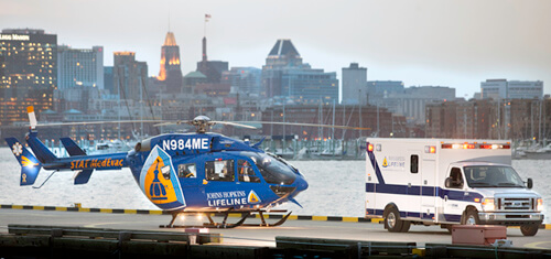 Lifeline helicopter and ambulance
