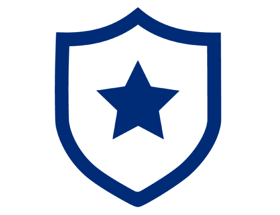 blue shield with star in center