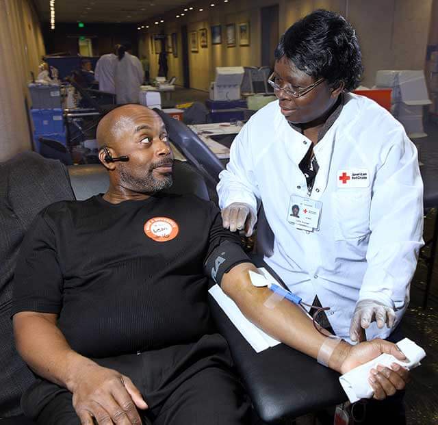Man giving blood
