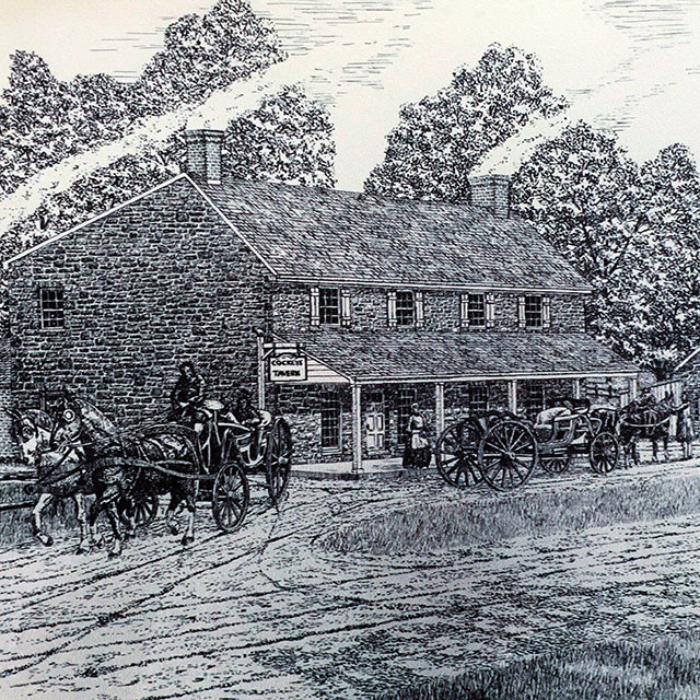 Historical engraving of Cockey's Tavern