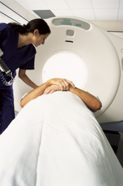 Person in CT scanner
