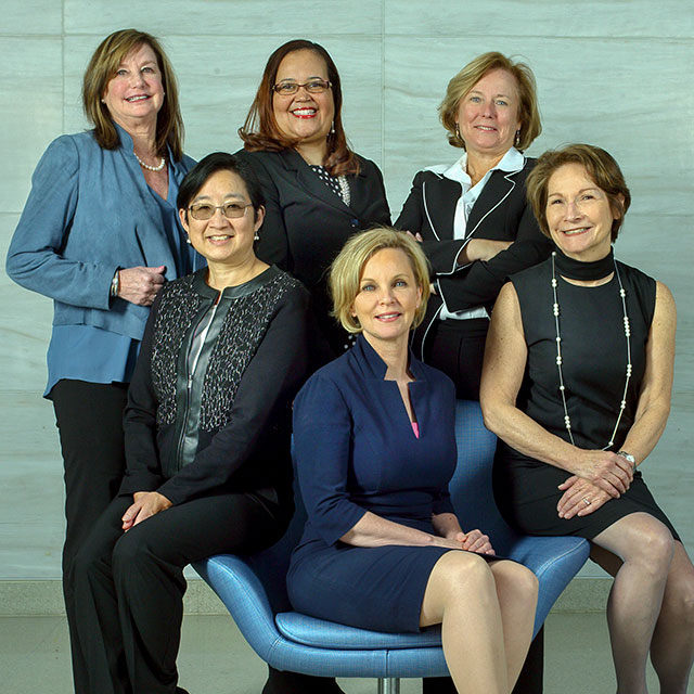 A photo shows several women leaders at Johns Hopkins.