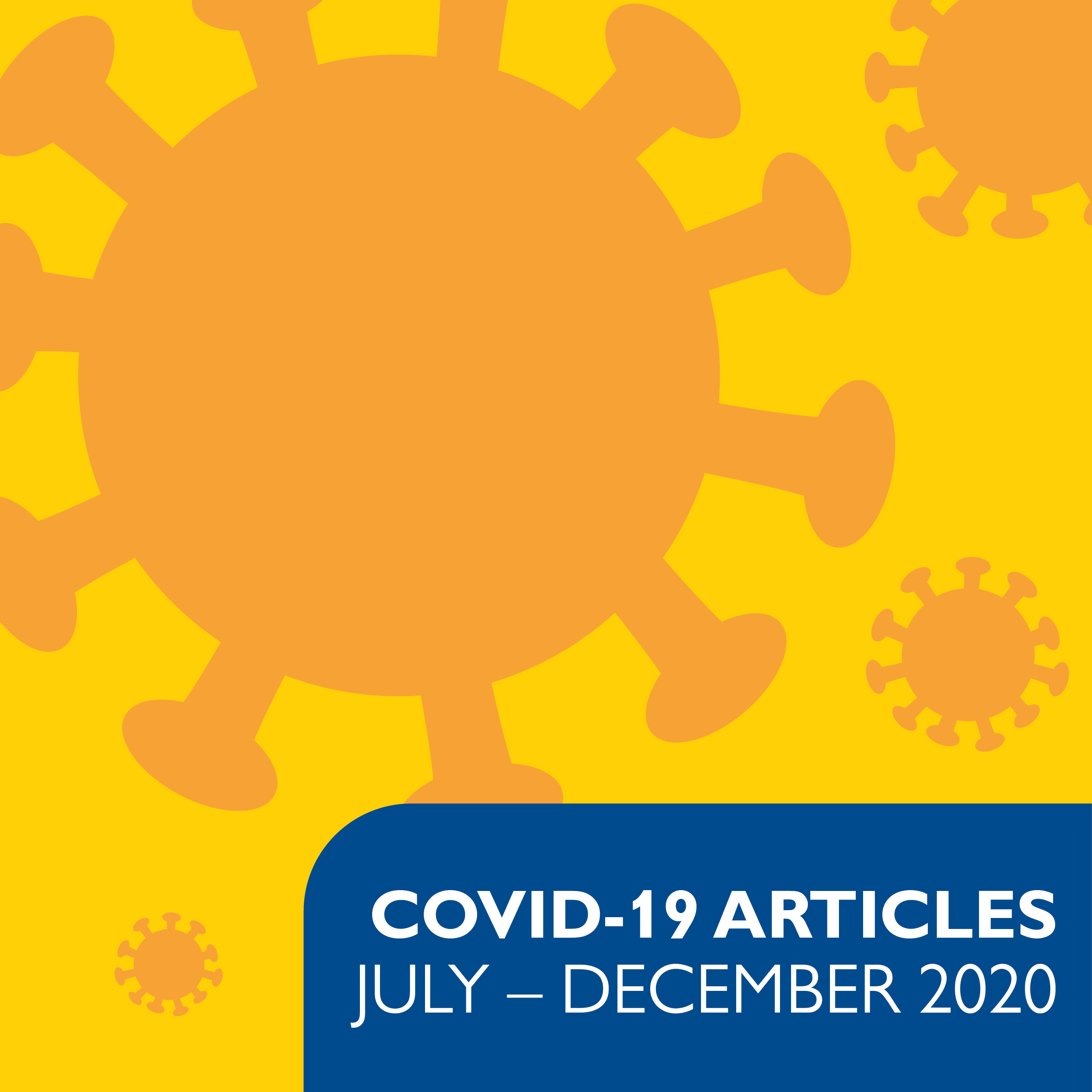 An illustration of Covid proteins floating on a yellow background.