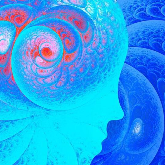 illustration fractal background with human
