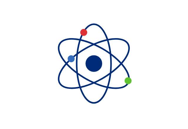 science atom icon graphic