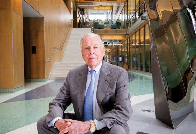 T. Boone Pickens in the atrium that bears his name, 2013