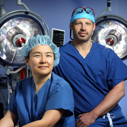 Neurosurgeon Judy Huang and craniofacial plastic surgeon Chad Gordon