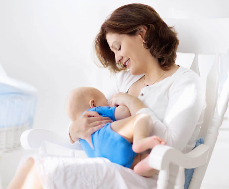 Breastfeeding mother and baby