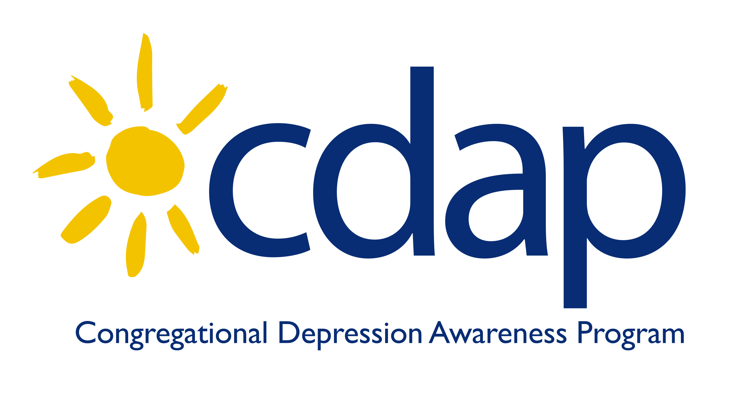 Congregational Depression Awareness logo with hand drawn yellow sun