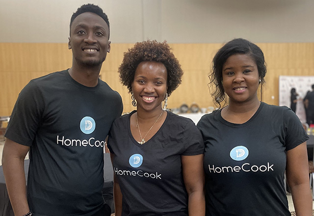 The HomeCook Team: Hassan, Erin and Tayana