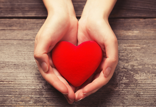 hands holding a heart