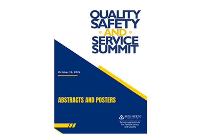 Graphic of the cover for the Quality, Safety, and Service Summit's abstract and poster booklet