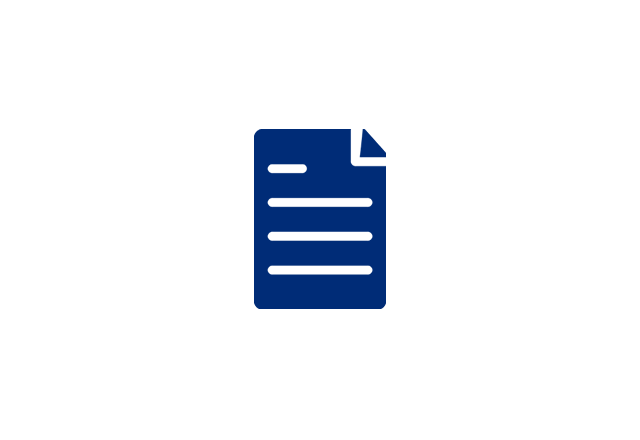 Blue icon of a document with the right corner folded over.
