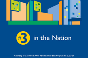 Graphic depicting #3 in the Nation According to U.S. News & World Report's annual Best Hospitals list 2020-2021