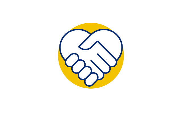 comfort and hand shake icon