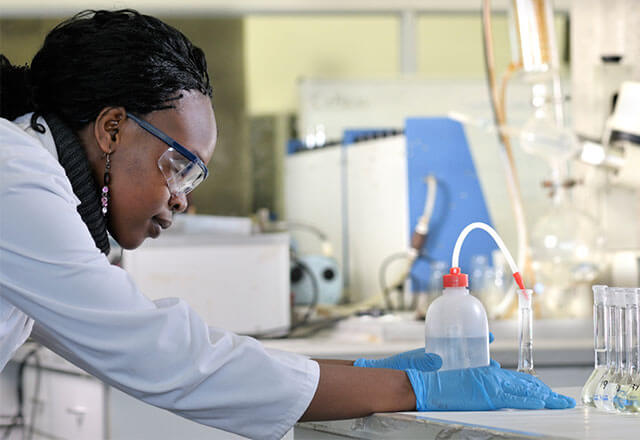 biochemist working in a lab