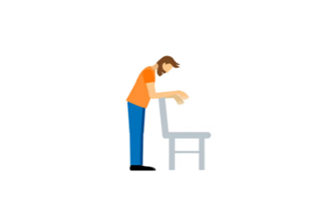 stand leaning forward