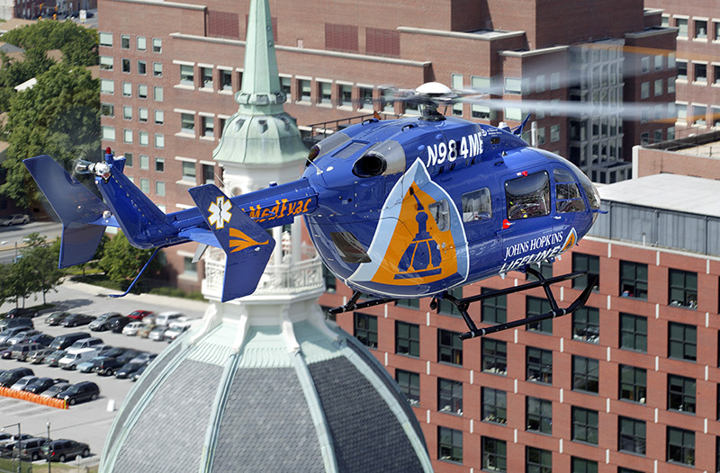 lifeline helicopter over dome