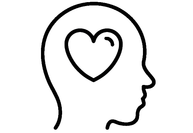 heart in brain icon