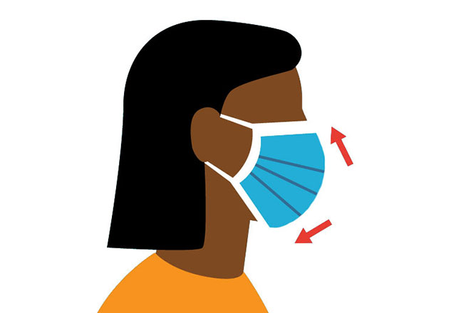 Graphic of a woman with a mask