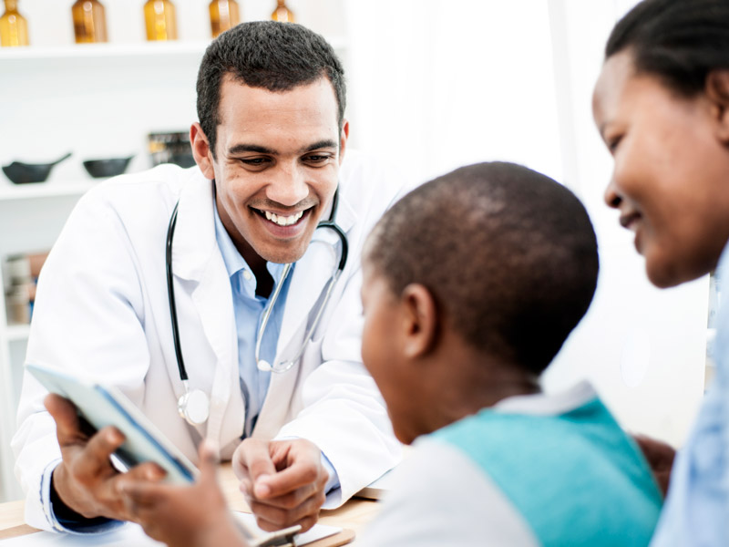 Provider with young patient
