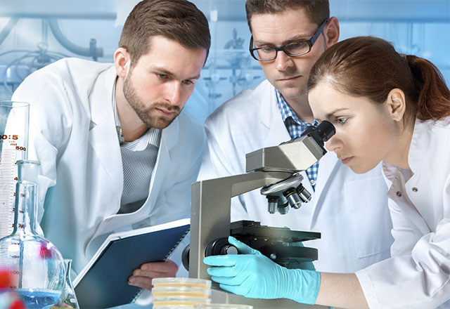 doctors use a microscope