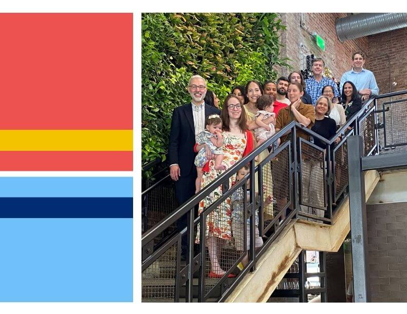 ID fellows and faculty pose on a staircase