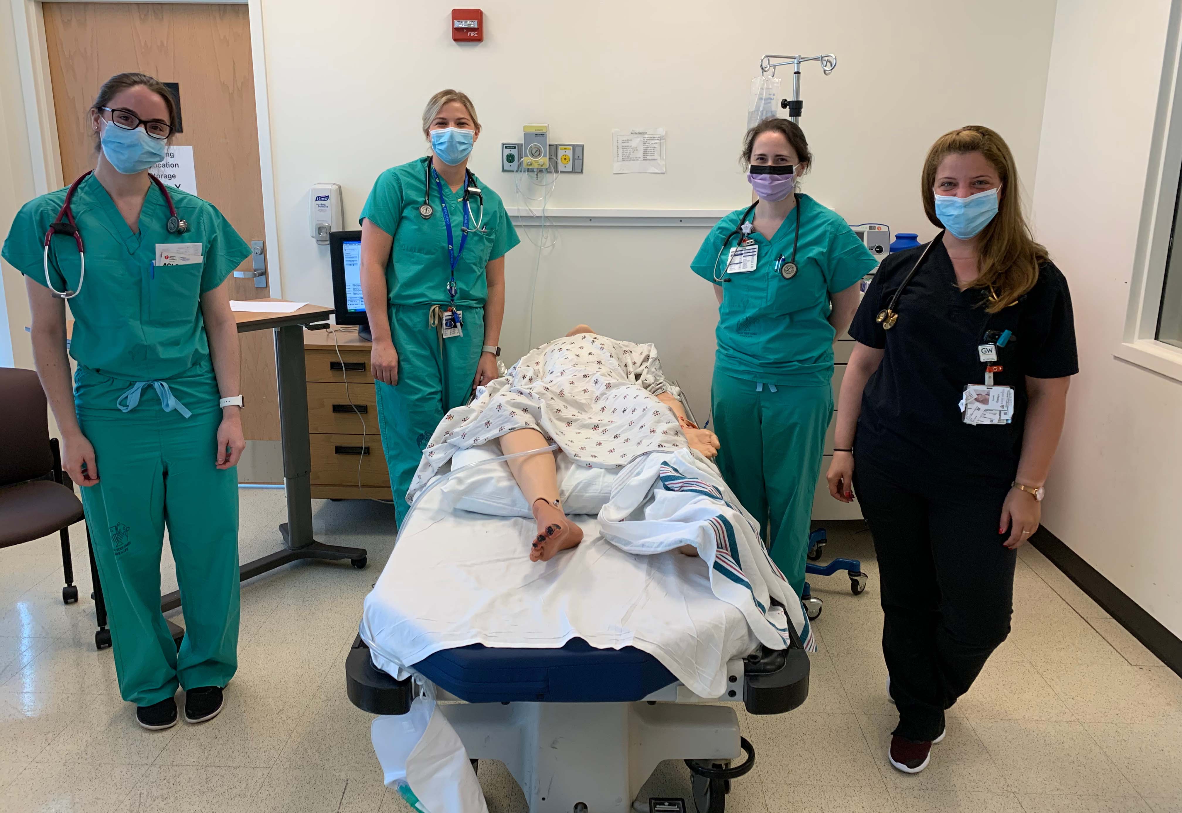 EM PA Residents in simulation lab