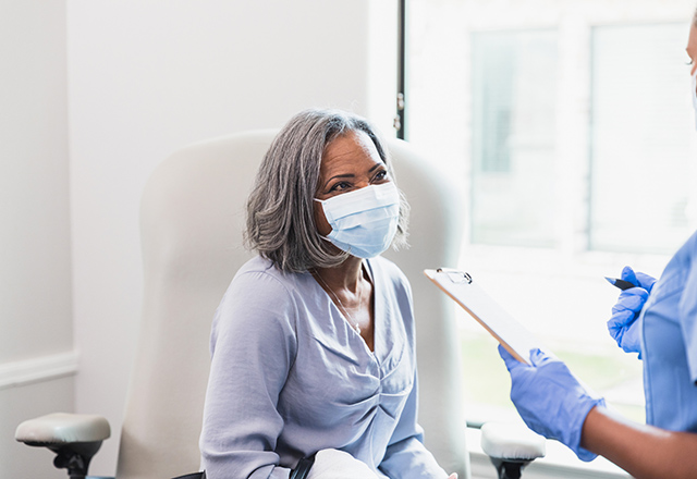patient talking to her doctor