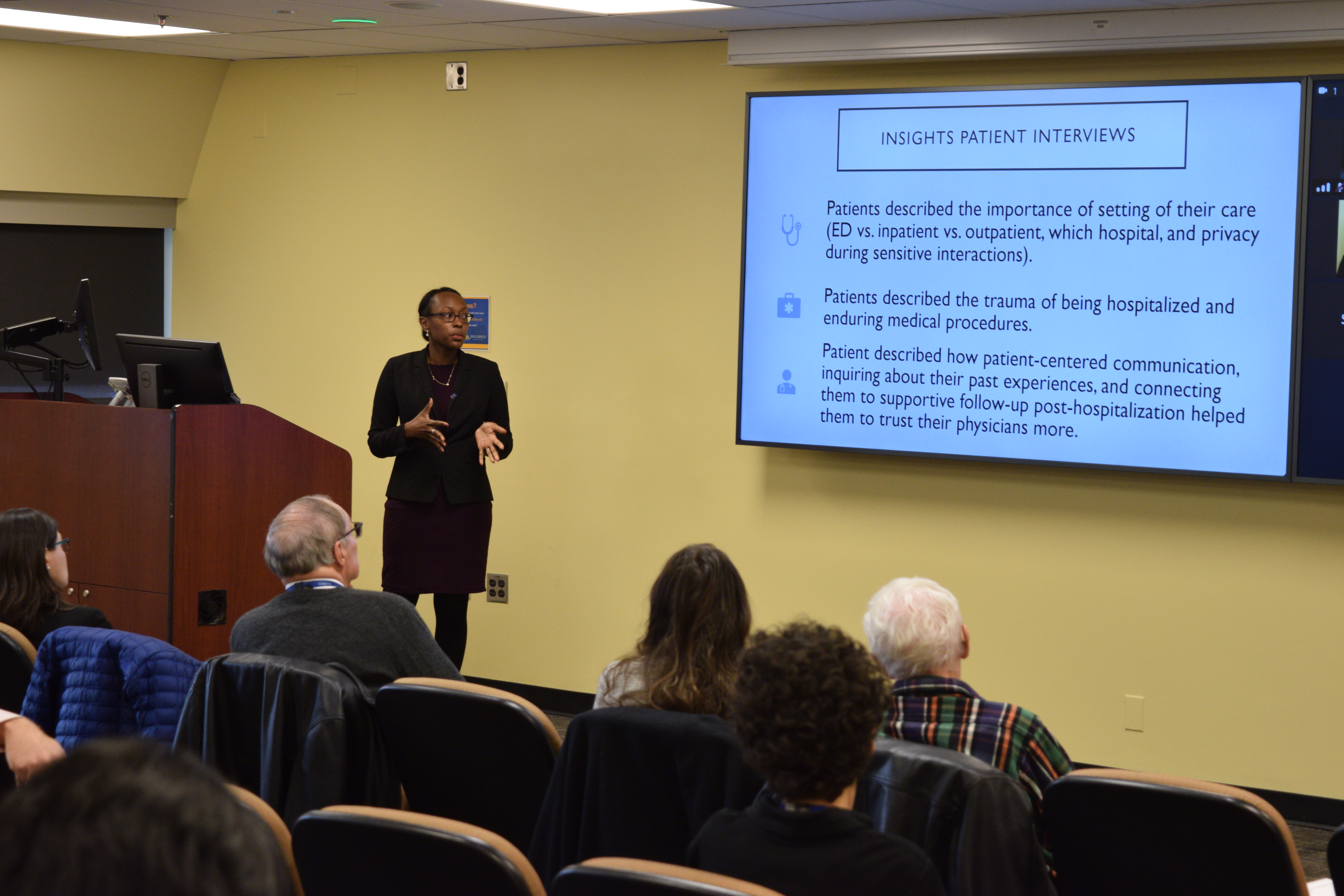 Marlise Pierre Wright presents at the 2024 Housestaff Research Awards. 