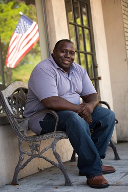 male on bench