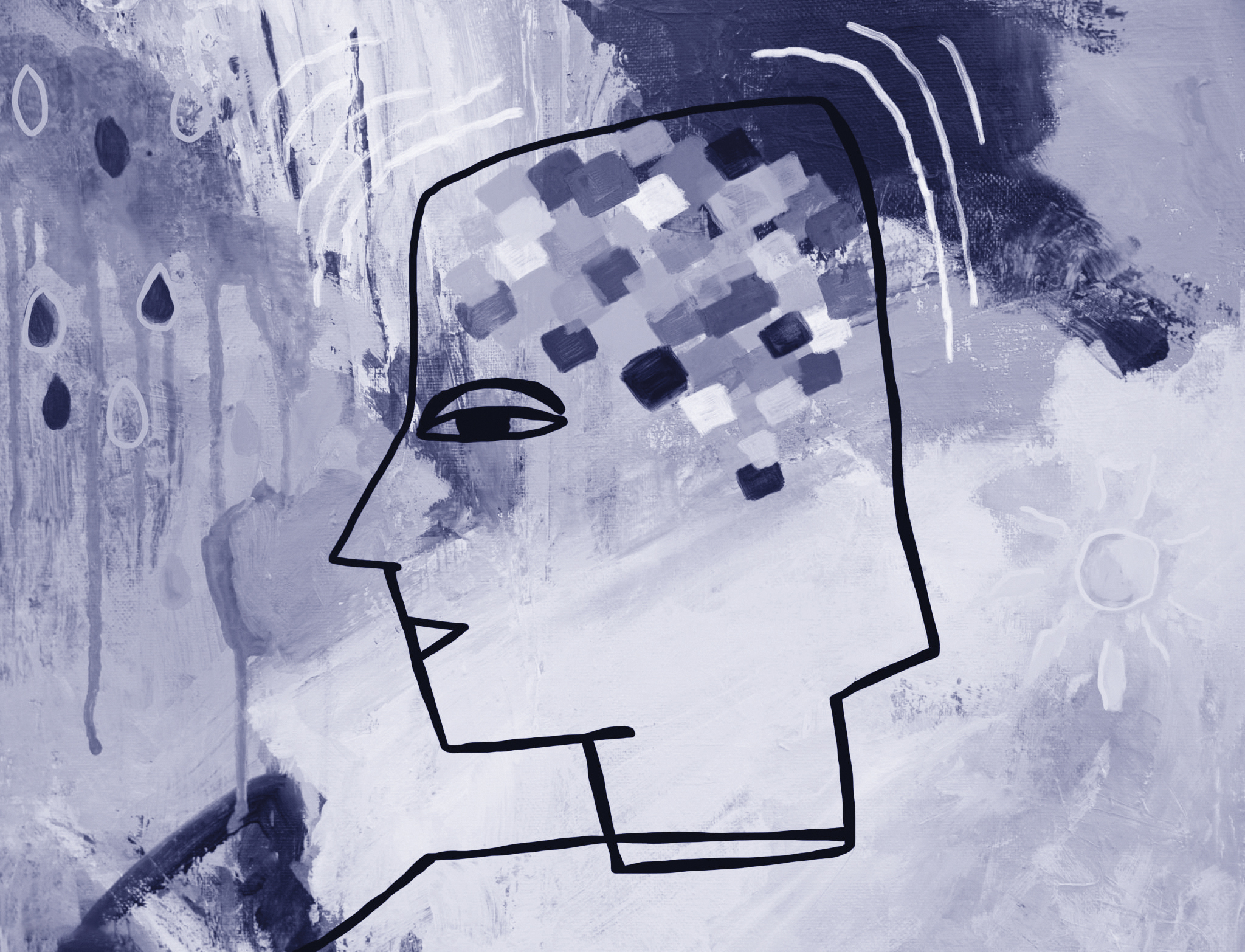 Abstract illustration of a side profile of a face