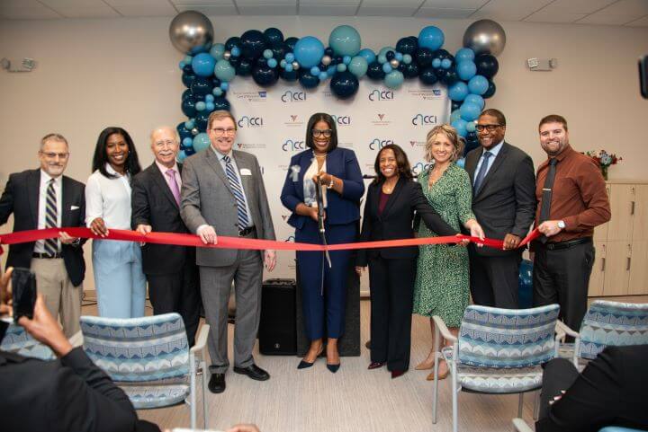 group of doctors at ribbon cutting