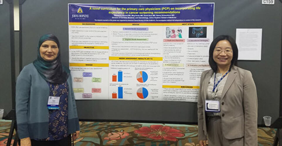 Shasta Ahmed and Dr. Nancy Schoenborn at the American Geriatric Society