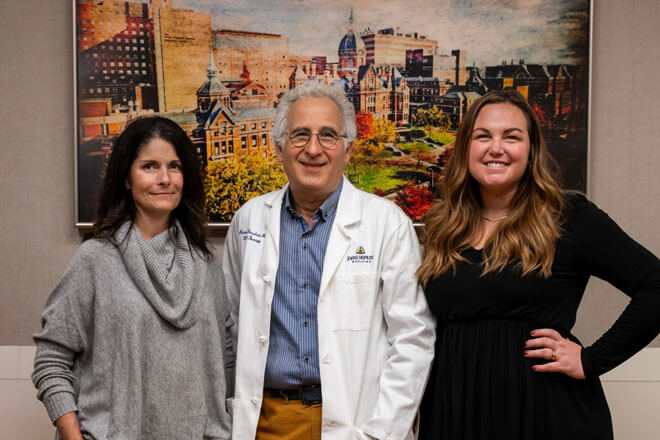 Doctors Michelle Kush, Ahmet Baschat and Katelyn Uribe 