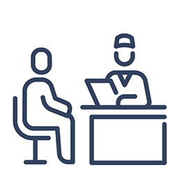 illustration of person at desk