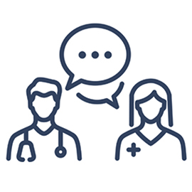 illustration of 2 people with thought bubble
