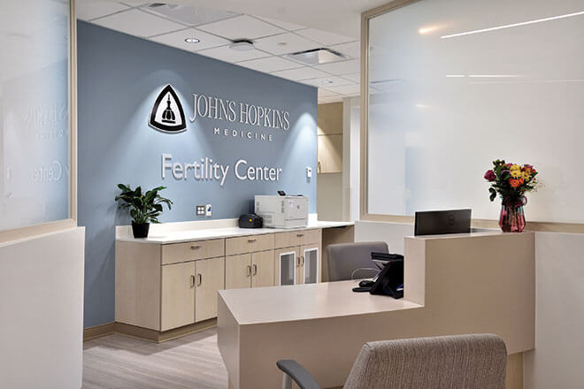 The reception areas at Green Spring Station fertility clinic