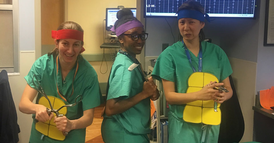 Residents at the clinic dressed for Halloween
