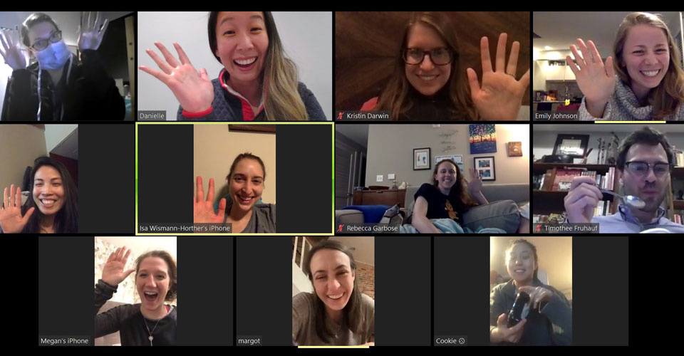 Residents of the gynecology program on a virtual meeting