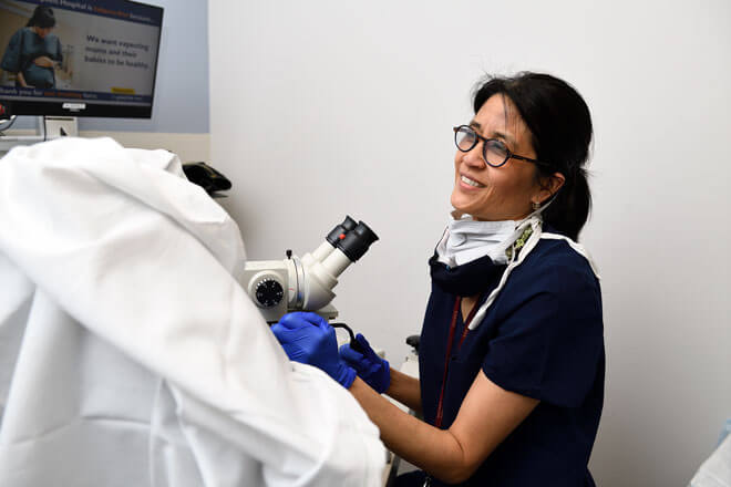 Connie Trimble in clinic