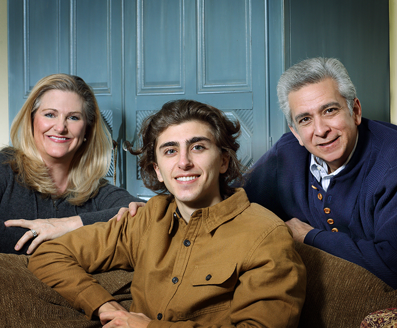 Adult patient Levi Silva and his family