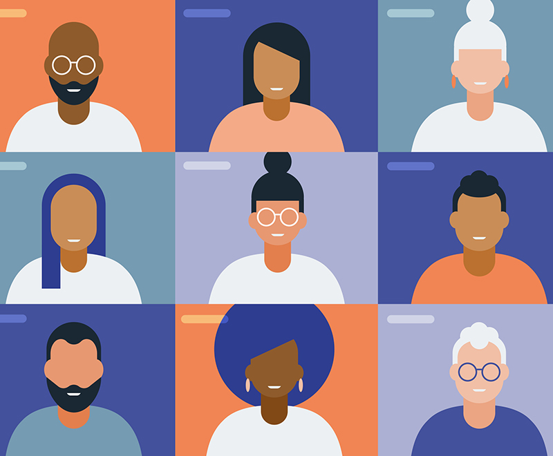 cardiac sarcoidosis - illustration of people in virtual meeting