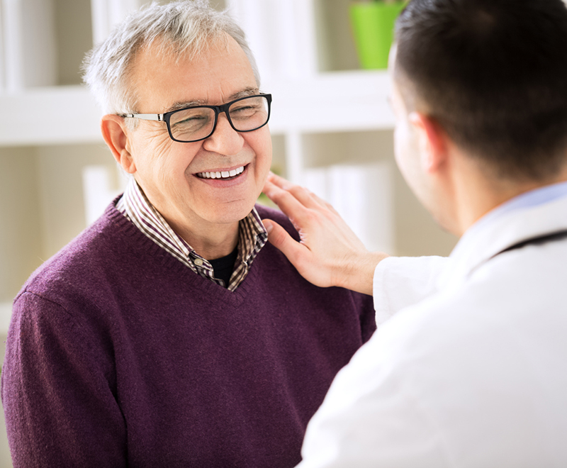 patient smiling at doctor