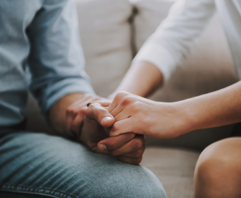 couple holding hands