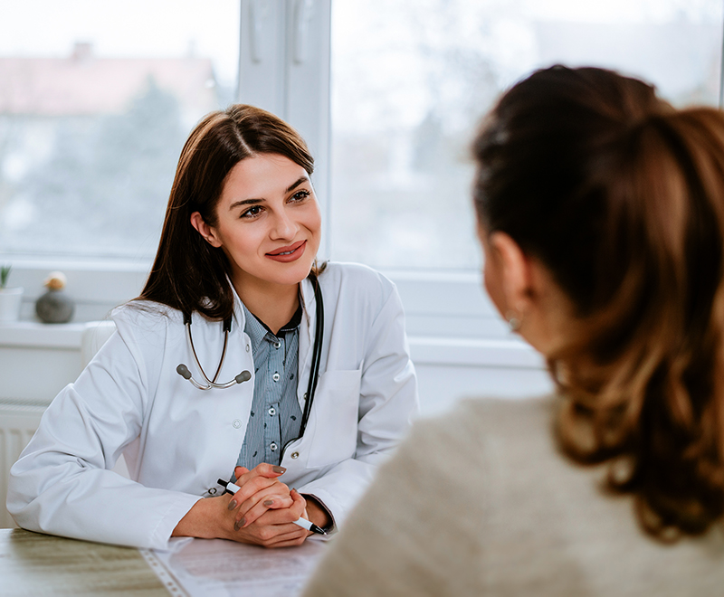 young doctor with patient