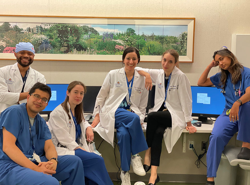 fellows posing during some downtime at the hospital