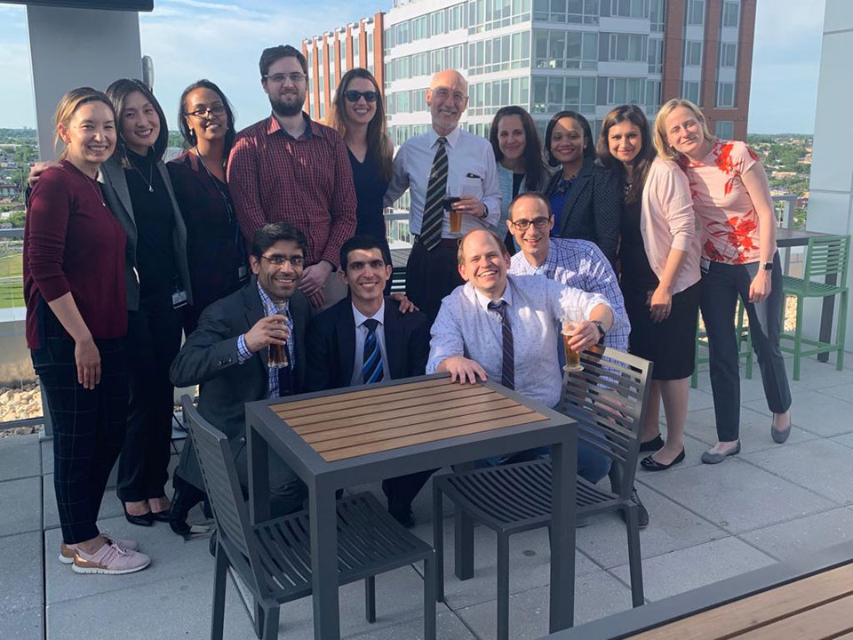 a group of fellows on a patio