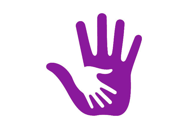 pediatric electrophysiology - purple small hand in larger hand icon